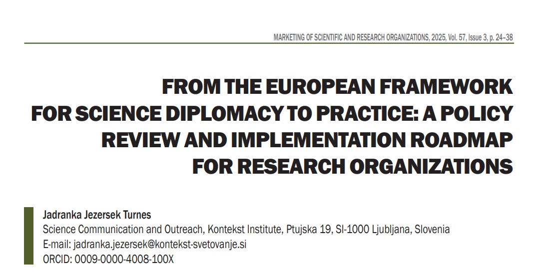 From the European Framework for Science Diplomacy to Practice: a roadmap for research organisations