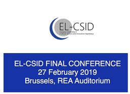 EL-CISD Final Conference on February 27 in Brussels
