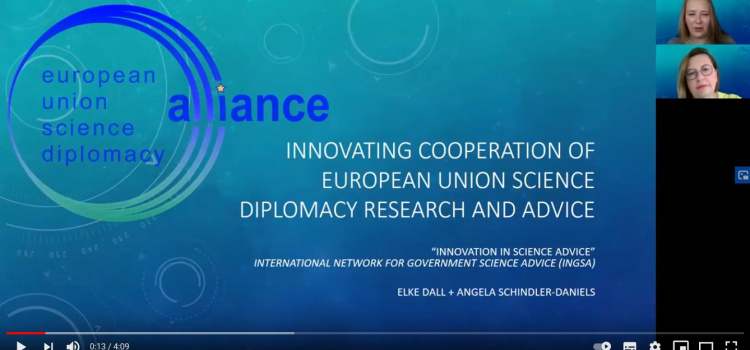 Presentation of the EU Science Diplomacy Alliance at INGSA 2021 available