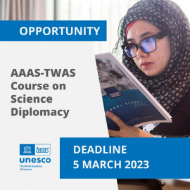 Call for Participation: AAAS-TWAS Course on Science Diplomacy