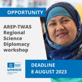 Regional Workshop on Science Diplomacy for the Arab Region (Deadline extended 08/21)